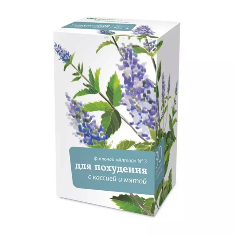 Изображение товара Фиточай Алтай № 3 для похудения Кассия-Мята, 30 фильтр-пакетов