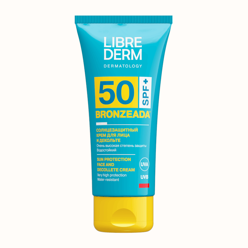 Изображение товара Крем солнцезащитный Librederm Bronzeada SPF 50 для лица и декольте