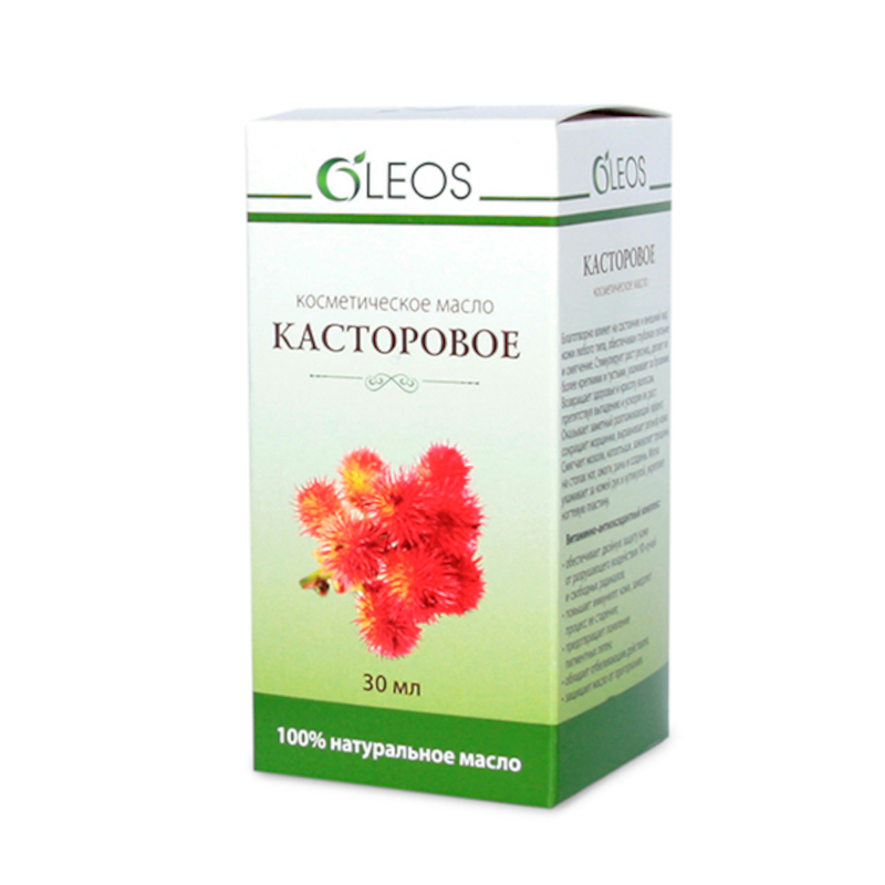 Изображение товара Косметическое касторовое масло Oleos 30 мл для лица волос и кожи тела