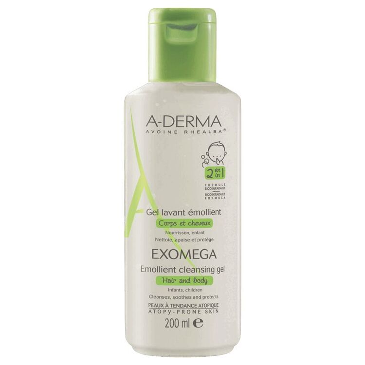 Изображение товара A-Derma Exomega Гель смягчающий очищающий 2в1 200 мл