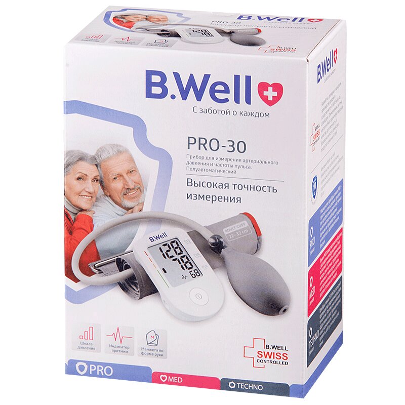 Изображение товара B.Well Тонометр полуавтоматический PRO-30 