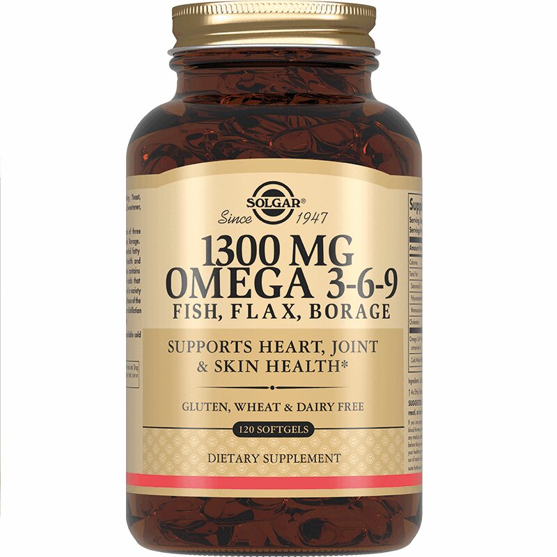 Изображение товара Комплекс жирных кислот Омега 3-6-9 1300 мг от Solgar, 120 капсул