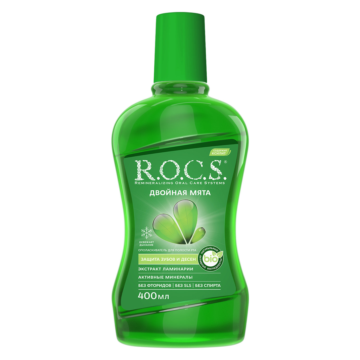 Изображение товара R.O.C.S. Ополаскиватель Двойная мята 400 мл и зубная щетка