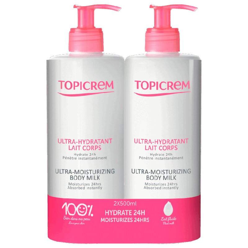 Изображение товара Topicrem Молочко для тела ультраувлажняющее 2 шт 500 мл для сухой кожи