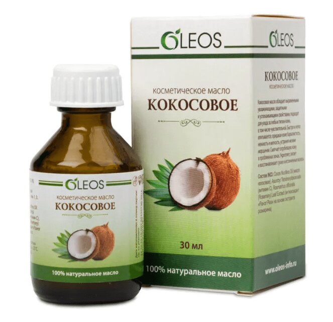 Изображение товара Oleos Масло косметическое Кокосовое 30 мл для увлажнения кожи