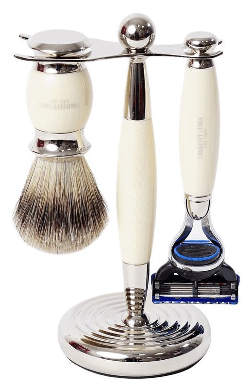 Изображение товара Truefitt & Hill Набор для бритья слоновая кость Подставка + Кисть + Станок Фьюжн
