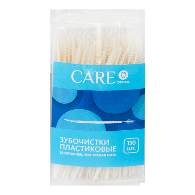 Изображение товара Care Dental Зубочистки пластиковые 130 шт для ухода за полостью рта