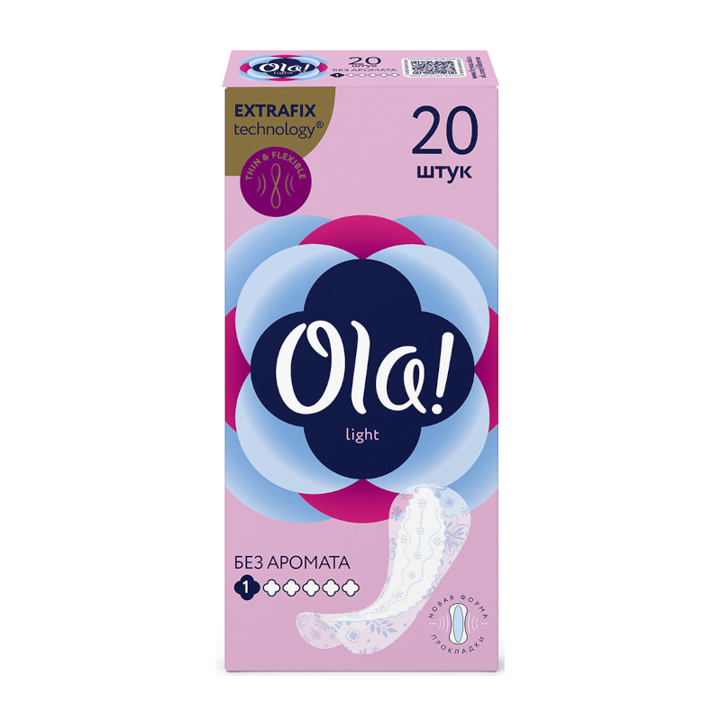 Изображение товара Ола Прокладки ежедневные Лайт тонкие стринг-мультиформ 20 шт