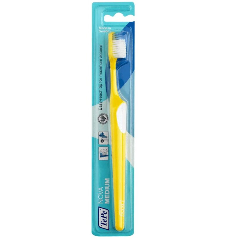 Изображение товара Зубная щётка TePe Nova Medium с регулируемой головкой и удлинёнными щетинками
