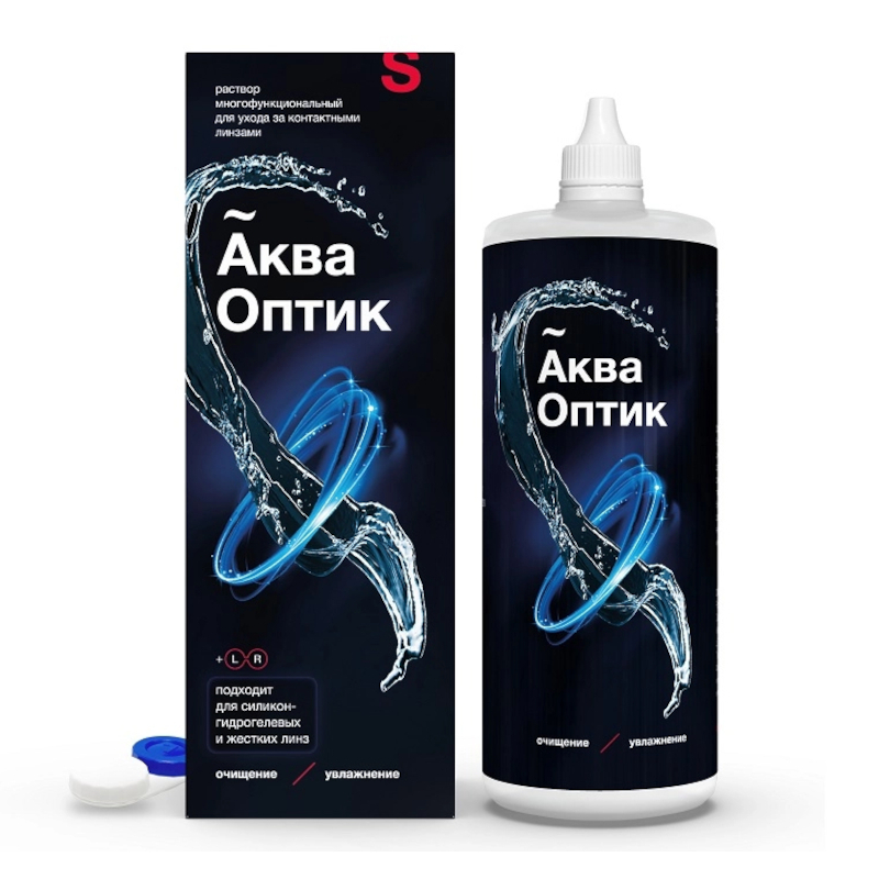 Изображение товара Раствор для контактных линз АкваОптик 450 мл - чистка, дезинфекция и хранение