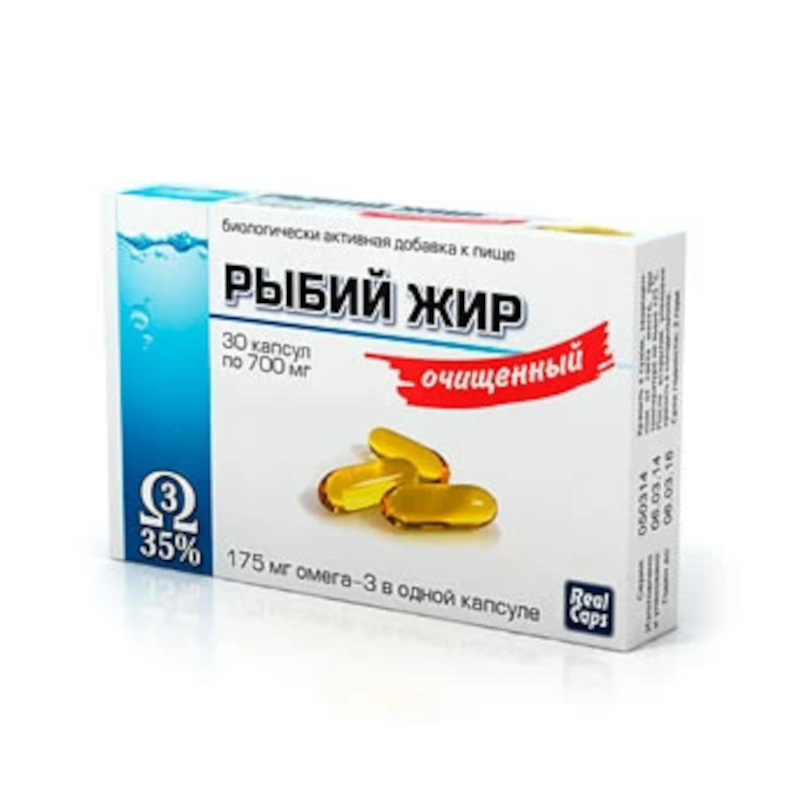 Изображение товара РеалКапс Рыбий жир очищенный 700 мг капсулы 30 шт - здоровье сердца и мозга
