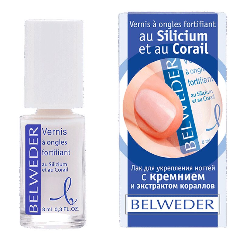 Изображение товара Belweder Лак для укрепления ногтей с кремнием и коралловым экстрактом 8 мл