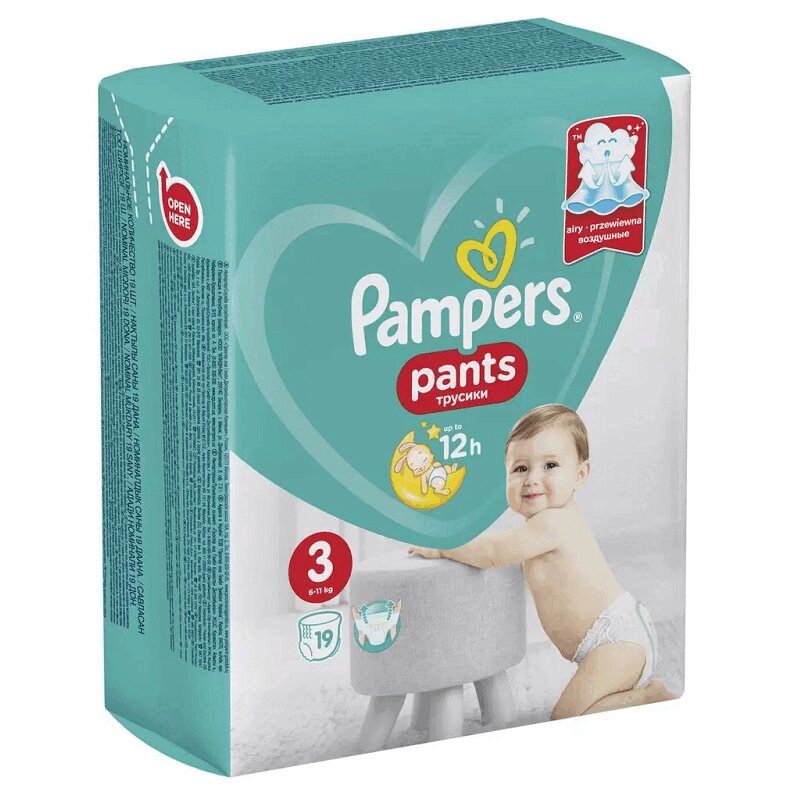 Изображение товара Памперсы-трусики Pampers Pants Midi 3 6-11 кг 19 шт надежная защита и комфорт