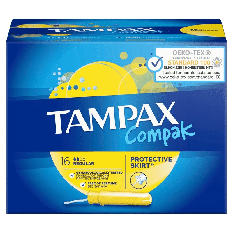 Изображение товара Tampax Compak Регулярные тампоны с аппликатором 16 шт