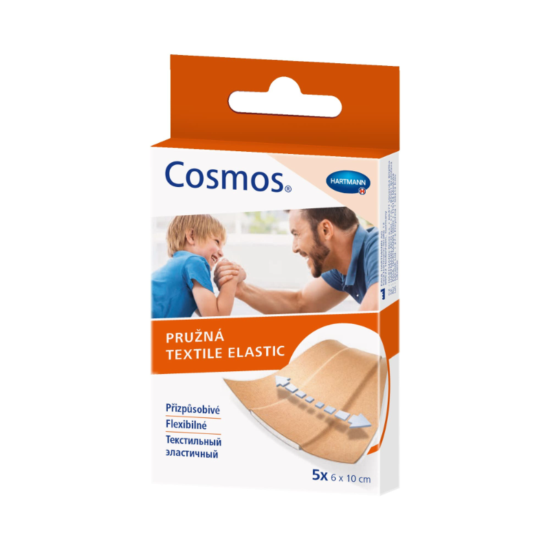 Изображение товара Пластырь эластичный Cosmos Textile Elastic Телесный 6×10 см (5 шт)