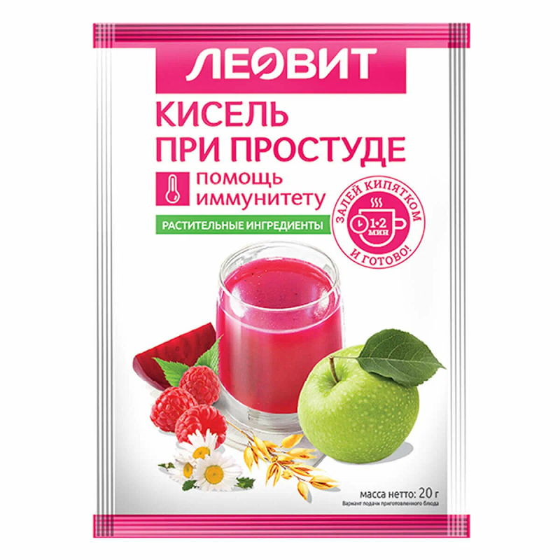 Изображение товара Кисель натуральный Леовит При простуде 20 г для поддержки иммунитета