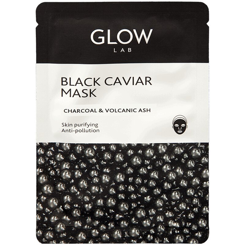 Изображение товара Glow Lab Маска для лица с углем и вулканическим пеплом Черная Икра 1 шт