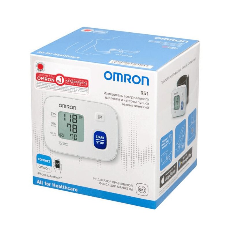 Изображение товара Автоматический тонометр Omron RS1 на запястье для домашнего использования