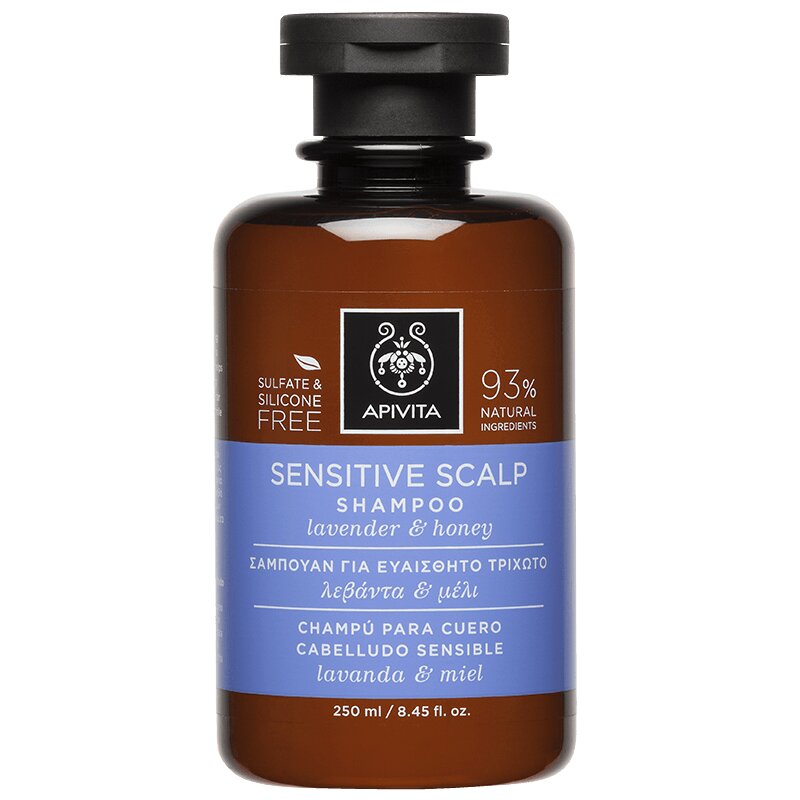 Изображение товара Шампунь для чувствительной кожи головы Лаванда-Мед Apivita 250 мл натуральный уход