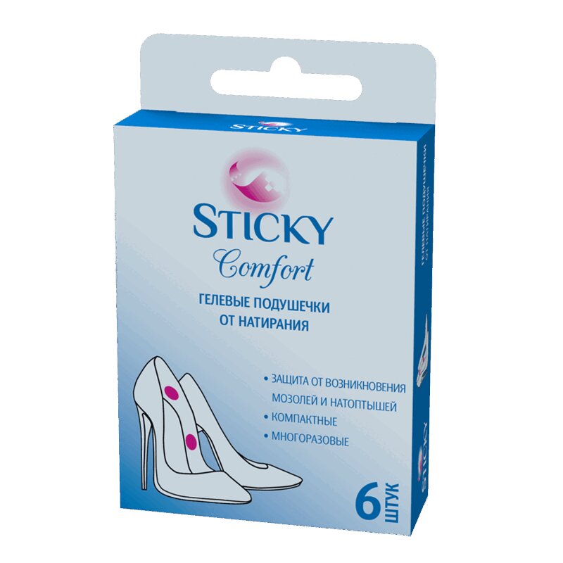 Изображение товара Гелевые подушечки для обуви Sticky Comfort 6 шт комфорт и защита ног