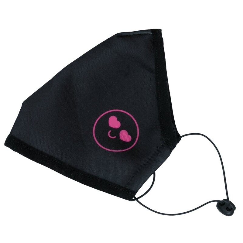 Изображение товара Многоразовая неопреновая маска для лица Черная со смайлом 1 шт