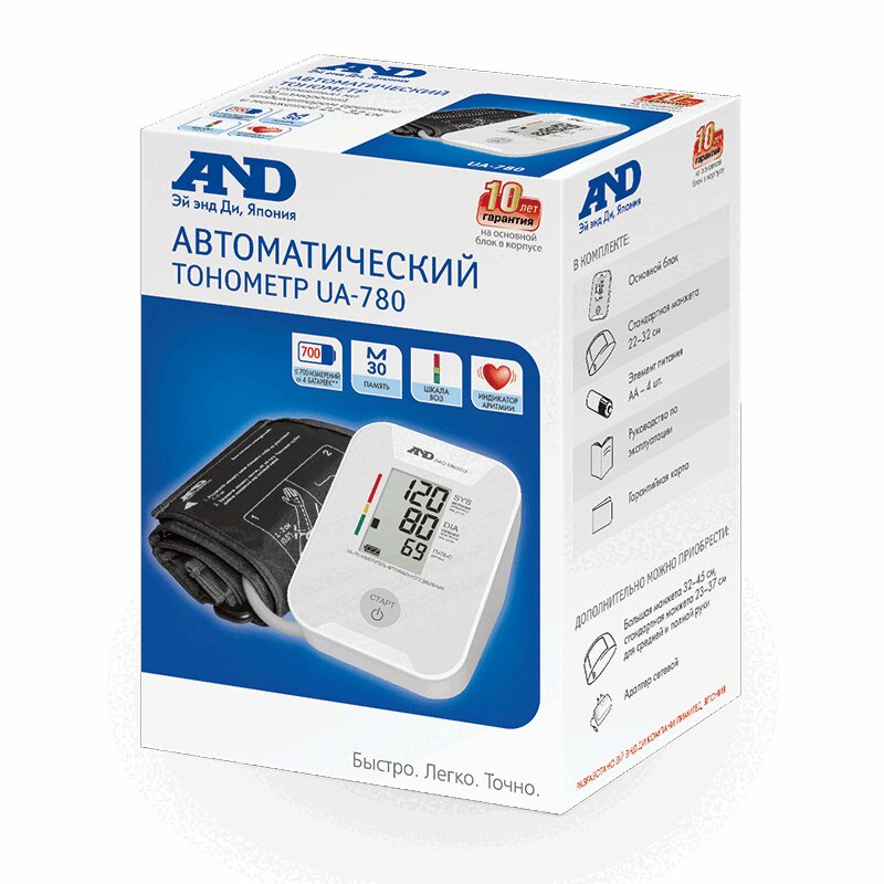 Изображение товара Автоматический тонометр UA-780 с манжетой 22-32 см от ЭЙ энд ДИ