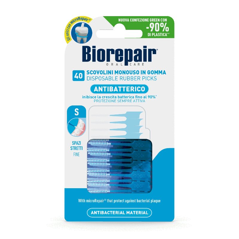 Изображение товара Мягкий зауженный межзубный ершик BioRepair 40 шт для чистки и восстановления эмали