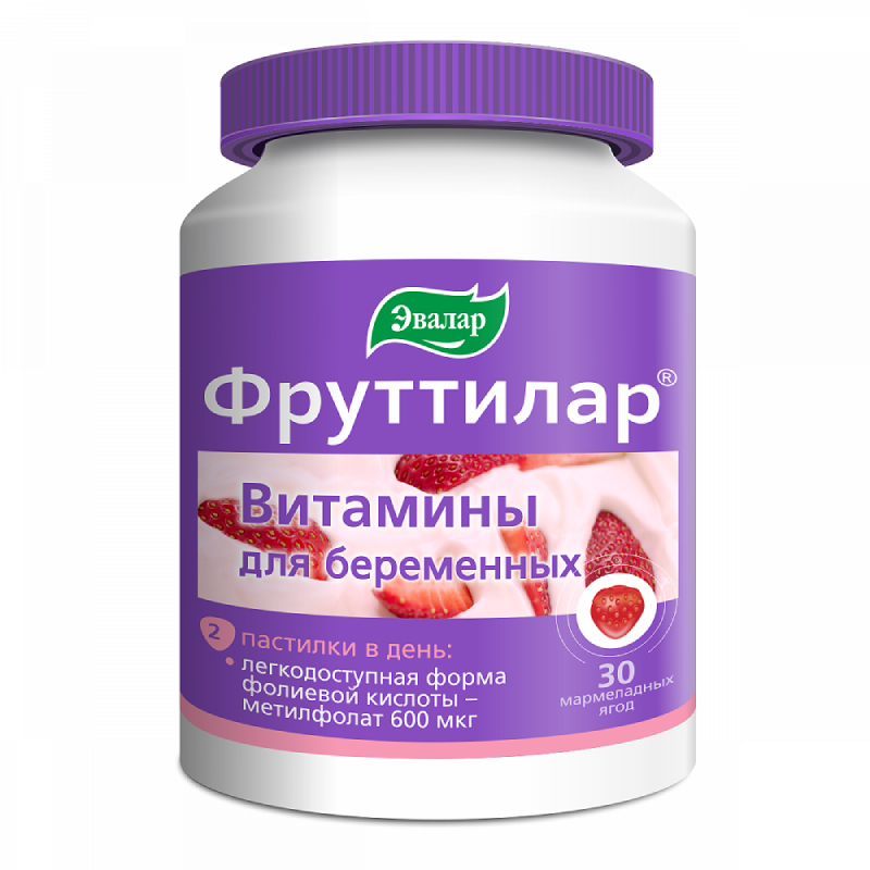Изображение товара Эвалар Фруттилар Витамины для беременных жевательные пастилки 30 шт