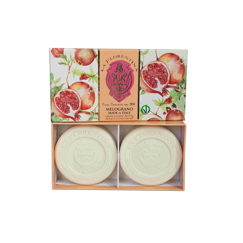 Изображение товара Набор твердого мыла La Florentina Гранат 2 шт, Италия, натуральное уходовое мыло