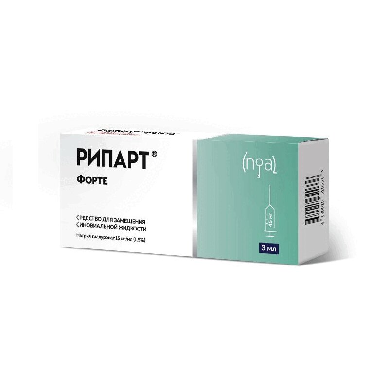 Изображение товара Рипарт Форте 15 мг/мл средство для замещения синовиальной жидкости, шприц 3 мл