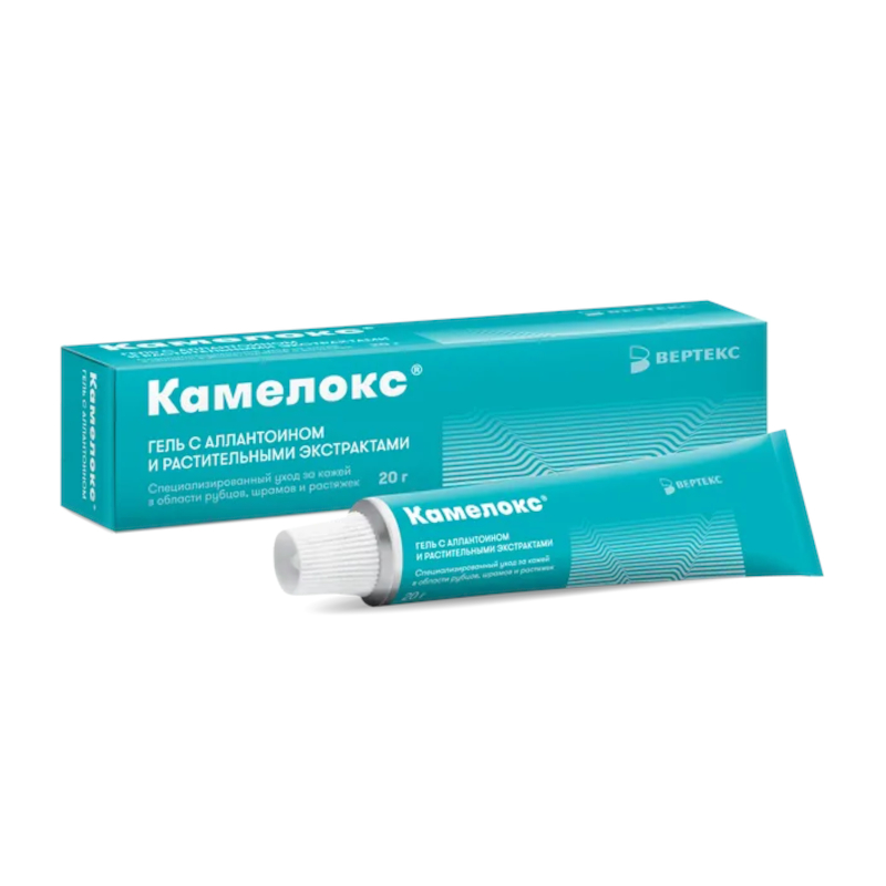 Изображение товара Камелокс гель против рубцов с аллантоином 20 г для регенерации кожи и устранения шрамов
