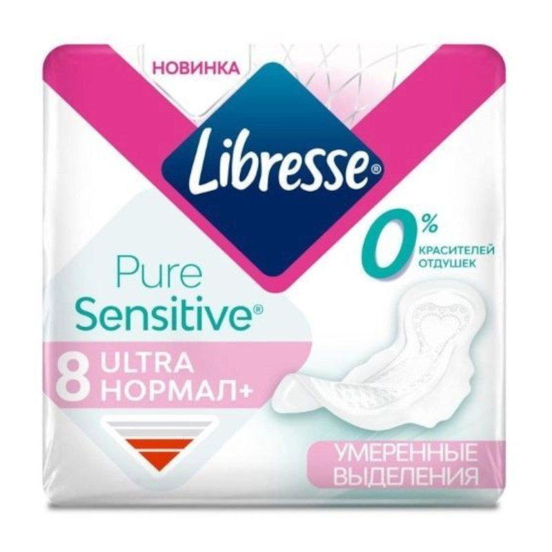 Изображение товара Гигиенические прокладки Libresse Pure Sensitive Ultra Нормал+ 8 шт для чувствительной кожи