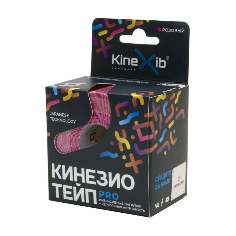 Изображение товара Кинезио тейп KineXib Pro розовый 5 метров профессиональный спортивный тейп