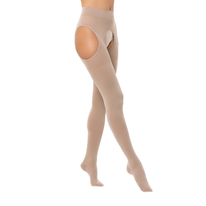 Изображение товара Интекс компрессионные чулки с поясом 1 класс S-XL бежевые универсальные