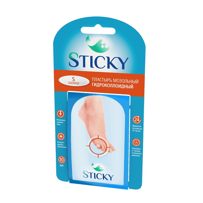Изображение товара Sticky Пластырь мозольный гидроколлоидный на палец 10 шт