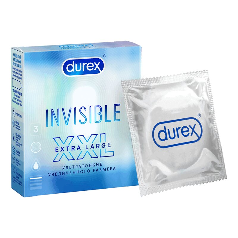 Изображение товара Durex Invisible XXL Презервативы ультратонкие увеличенного размера 3 шт