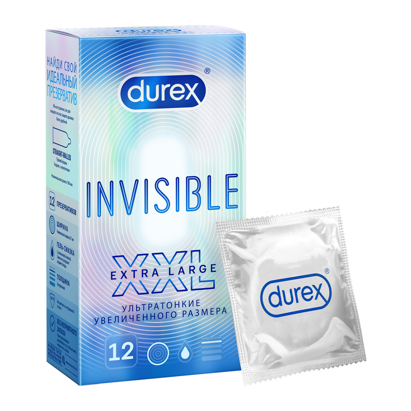 Изображение товара Durex Invisible XXL Презервативы ультратонкие увеличенного размера 12 шт