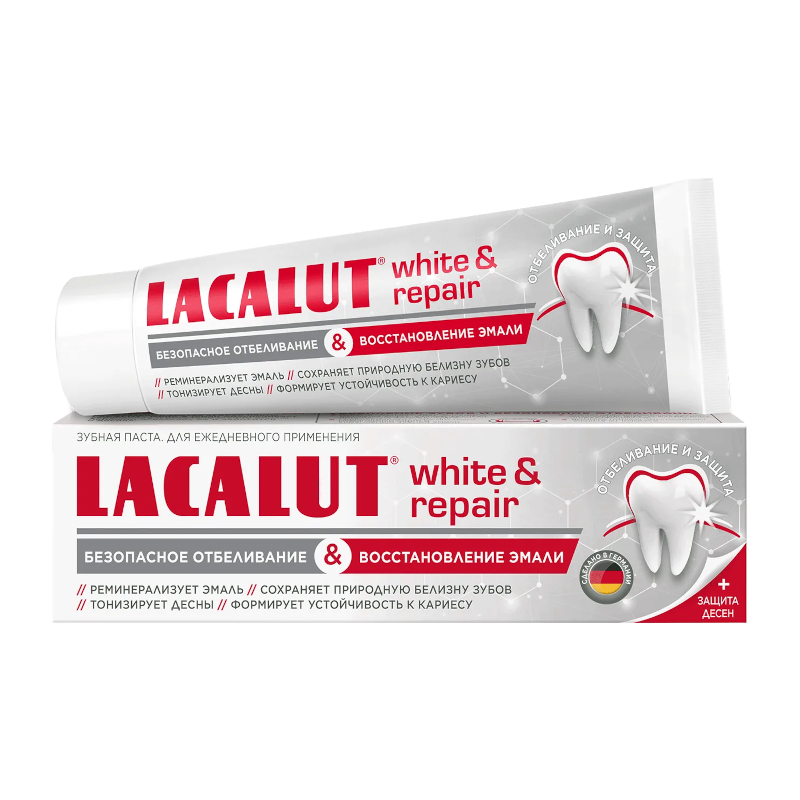 Изображение товара Lacalut Уайт энд Рипейр Паста зубная 65 мл для укрепления зубов