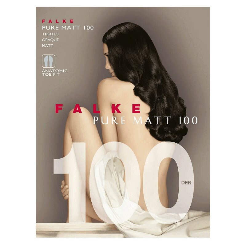 Изображение товара Фальке Пюр Мэт Колготки 100den р-р 3 черные высококачественные теплые колготки