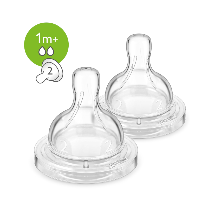 Изображение товара Philips Avent Classic+ Anti-colic Соска силиконовая медленный поток с 1 месяца 2 шт