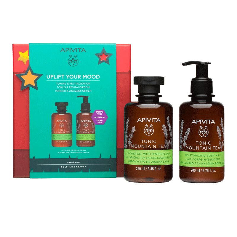 Изображение товара Набор Apivita Тоник Гель для душа Молочко для тела натуральный уход Греция
