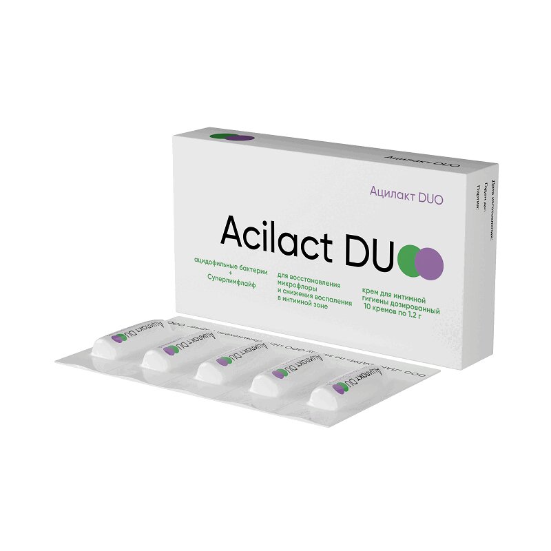 Изображение товара Ацилакт Дуо Крем для интимной гигиены дозированный 1,2 г 10 шт