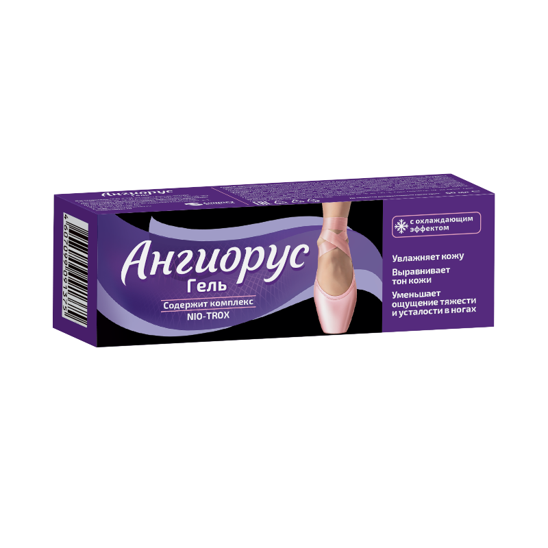 Изображение товара Ангиорус гель для ног 60 мл с ниосомальным троксерутином и шиммером