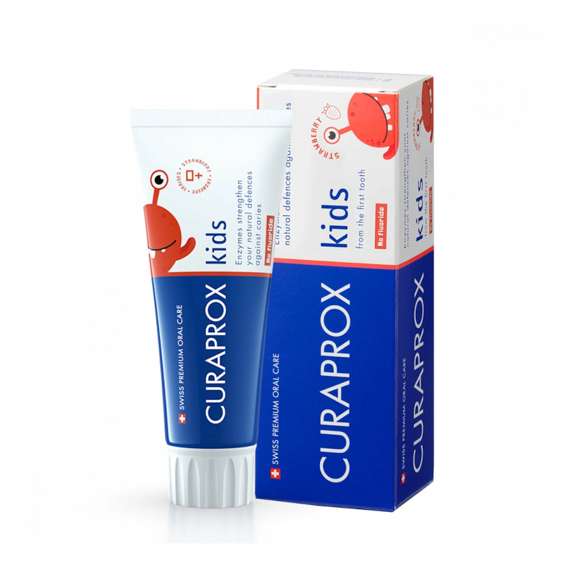 Изображение товара Curaprox Kids Детская зубная паста с клубникой 60 мл для малышей от 2 лет