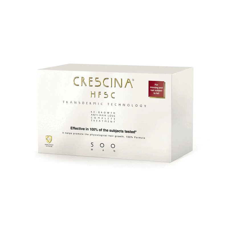 Изображение товара Комплекс Crescina Transdermic HFSC 500 для лечения выпадения волос мужчин 20 шт+20 шт