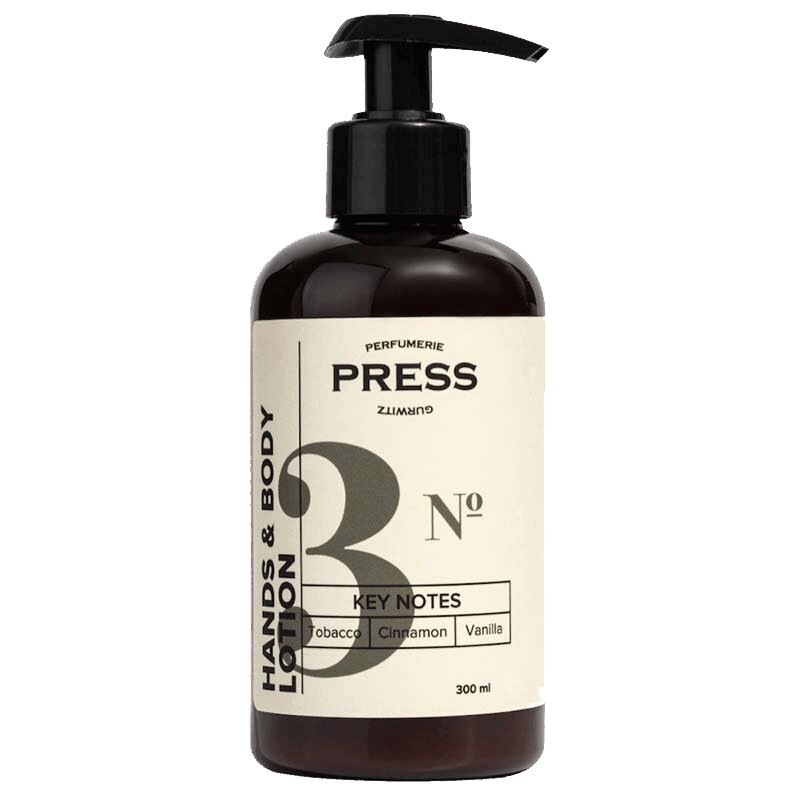 Изображение товара Увлажняющий лосьон для тела и рук Press Gurwitz №3 Табак-Корица-Ваниль, 300 мл