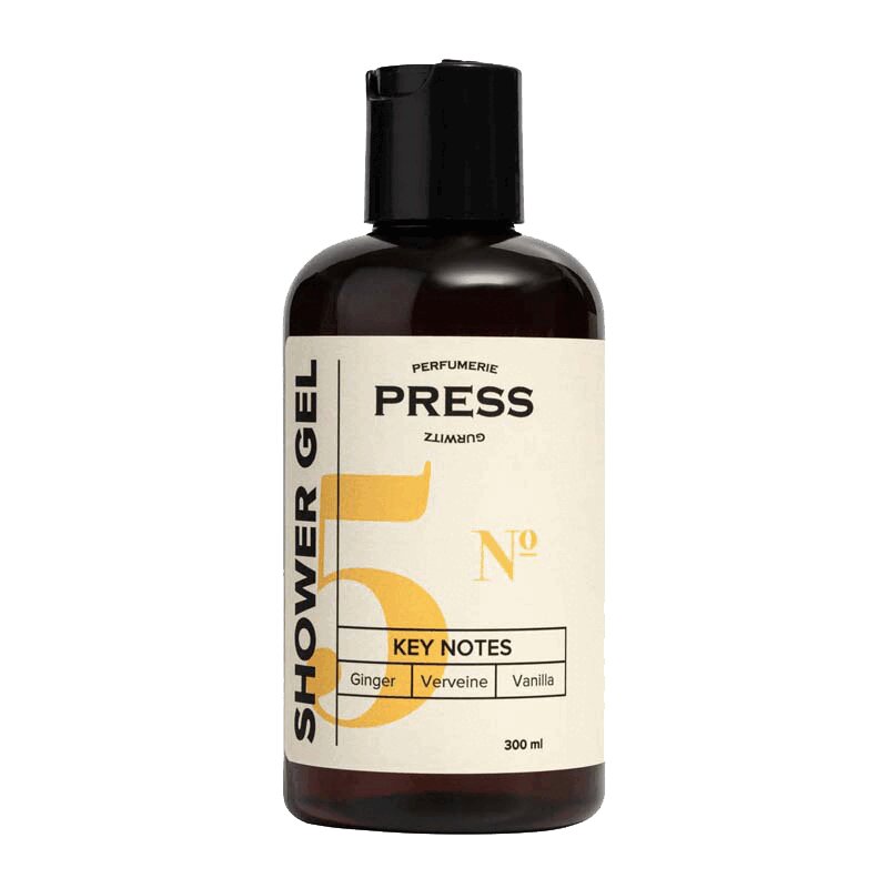 Изображение товара Гель для душа Press Gurwitz №5 Имбирь-Ваниль-Вербена 300 мл гипоаллергенный свежий аромат