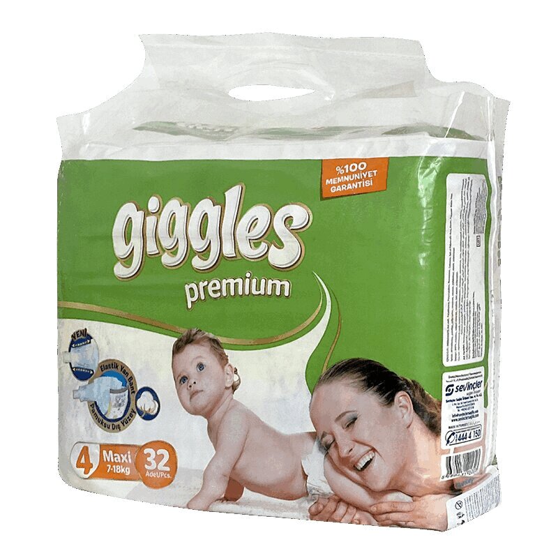 Изображение товара Подгузники Giggles Premium Maxi для детей 7-18 кг, 32 шт