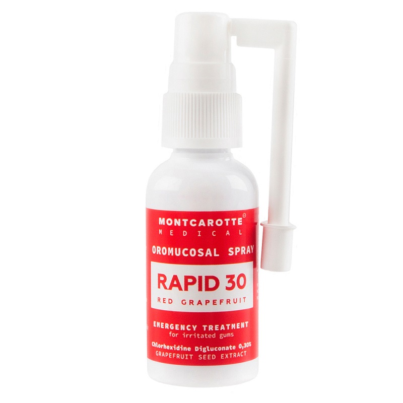 Изображение товара Montcarotte Рапид 30 спрей для полости рта с хлоргексидином и грейпфрутом 30 мл