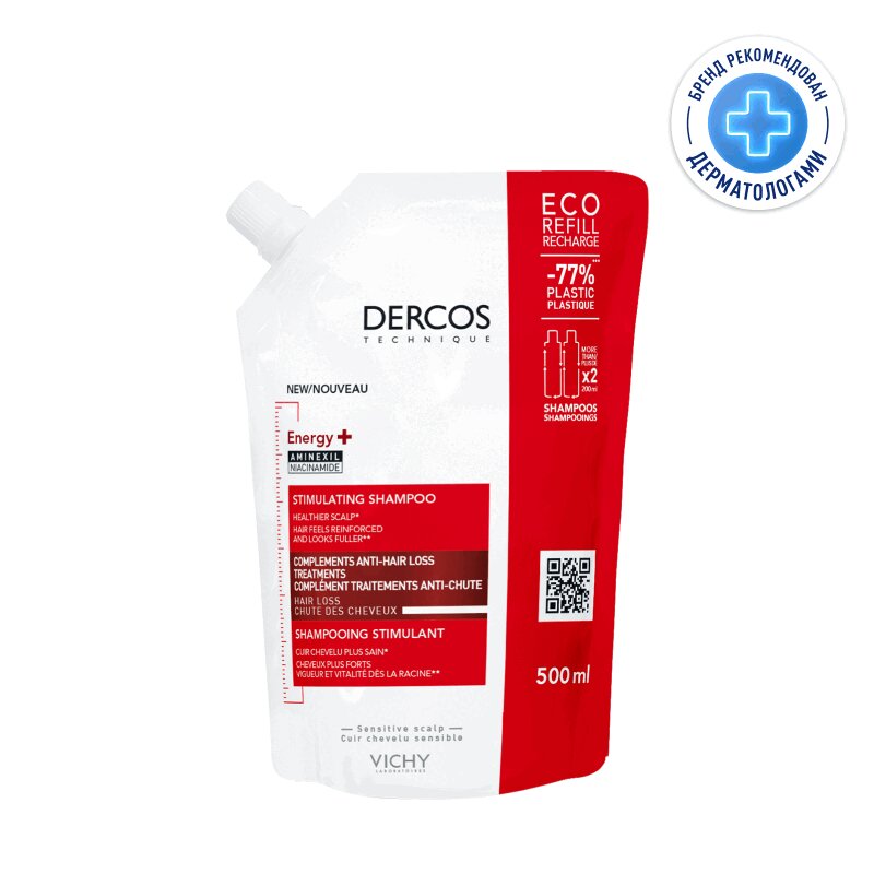 Изображение товара Vichy Dercos Energy+ Шампунь против выпадения волос сменный 500 мл